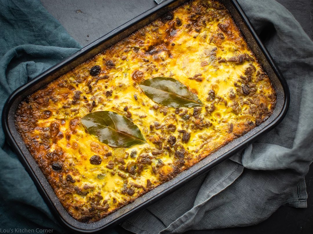 Bobotie. A traditional South African recipe
